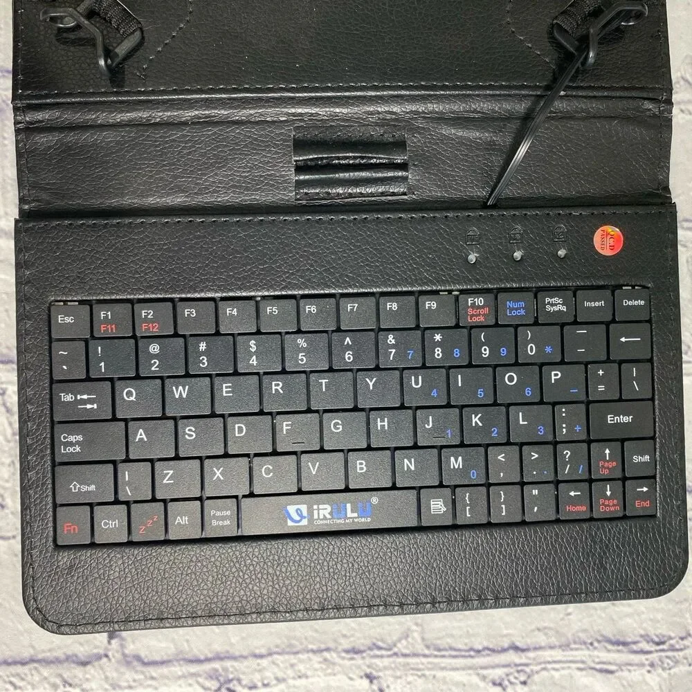 Irulu (7”-8”) Micro USB Keyboard Case with Stand.